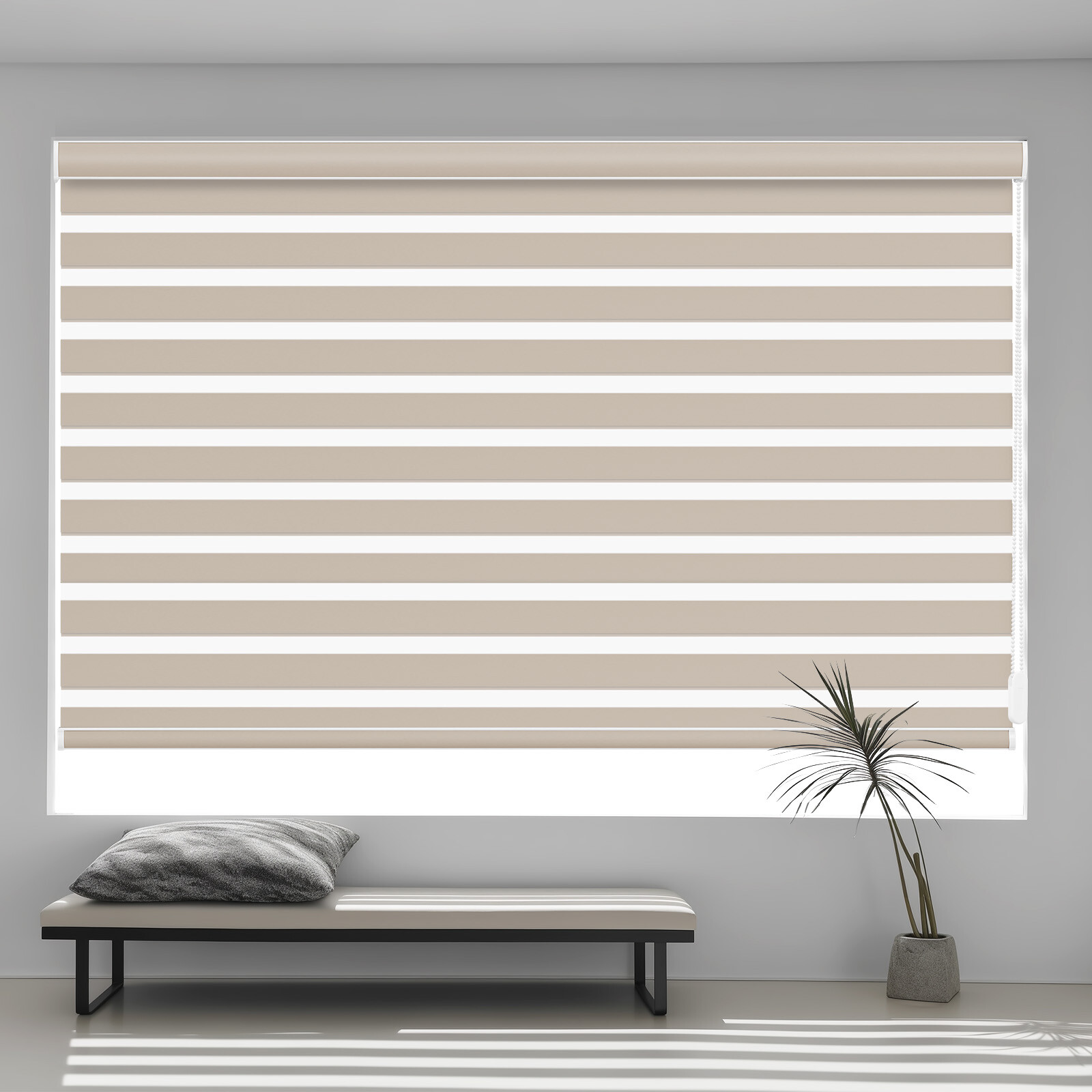 Changshade CUSTOM Made Dual Layer Zebra Roller Shades Window Shades-Corded