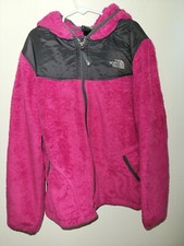 The North Face Fleece Pink Full Zip Hooded Jacket Girls Large 14-16