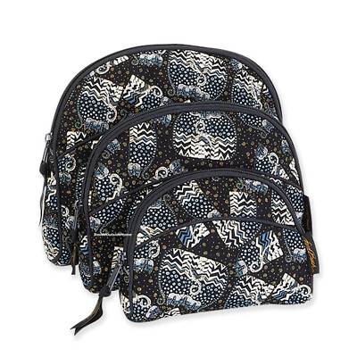 Laurel Burch Polka Dot Cat Quilt 3pc Organizer Bag Home Travel