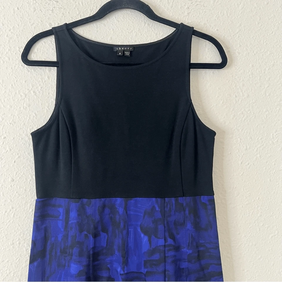Theory Sleeveless Sheath Dress Size 8 Yeneth Brushstroke - Image 3 of 4