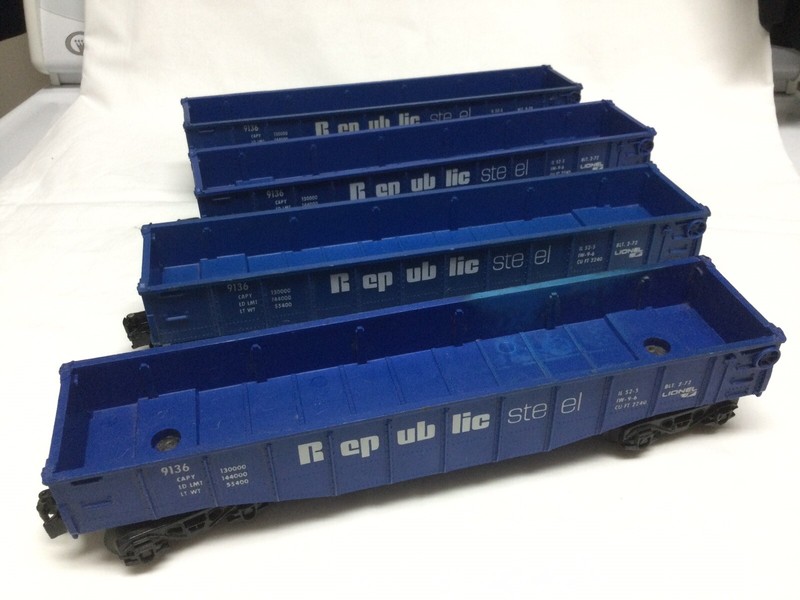 Lionel O-Scale  4  REPUBLIC STEEL 9136 Gondolas Built 2-72