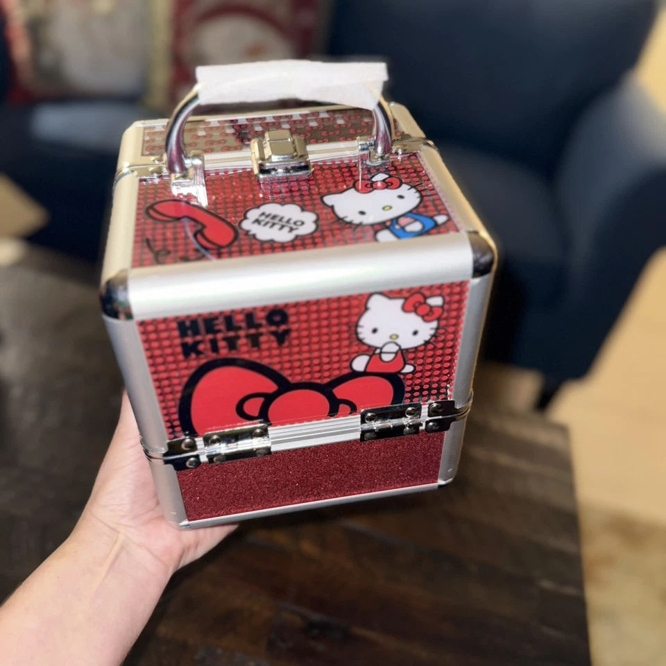 Hello Kitty Sanrio Plegable Maquillaje Brillo Caja de Viaje Regalo para Niñas Mujer Nuevo Foto 3 de 4