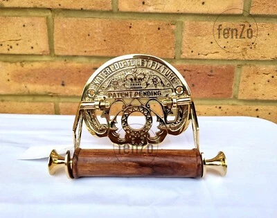 Victorian Antique Shinny Brass /Gold Water loo Toilet Roll Holder Vintage style