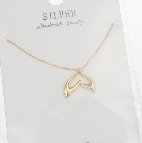 925 Sterling Silver Gold Coat Fishtail Necklace Chain Link Jewelry - Picture 6 of 6