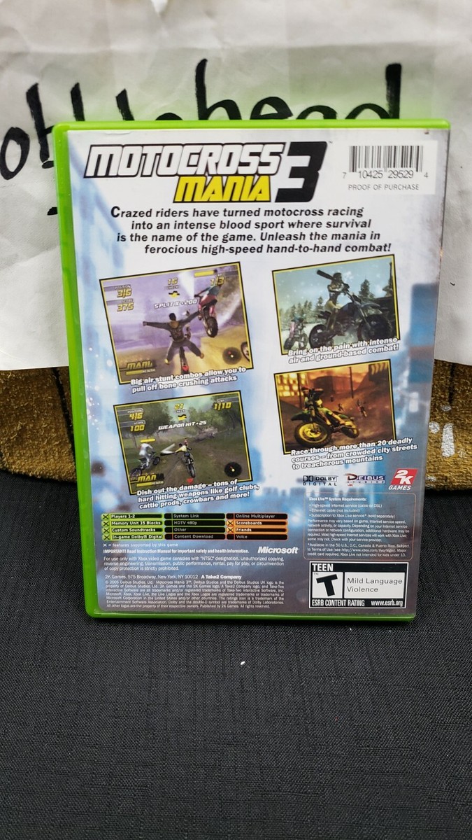 CIB MOTOCROSS MANIA 3 MICROSOFT XBOX VIDEO GAME COMPLETE IN