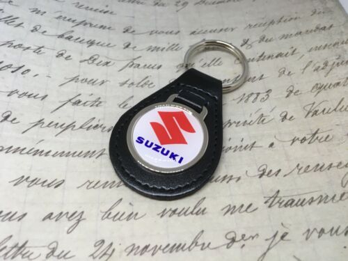 Suzuki Quality Black Real Leather Keyring Swift Jimny - Picture 1 of 3