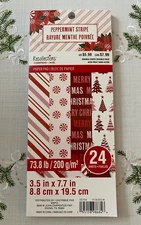 PEPPERMINT STRIPE 3.5X7.7 SCRAPBOOK CARDSTOCK PAPER PAD 24 SHEET ~ RECOLLECTIONS