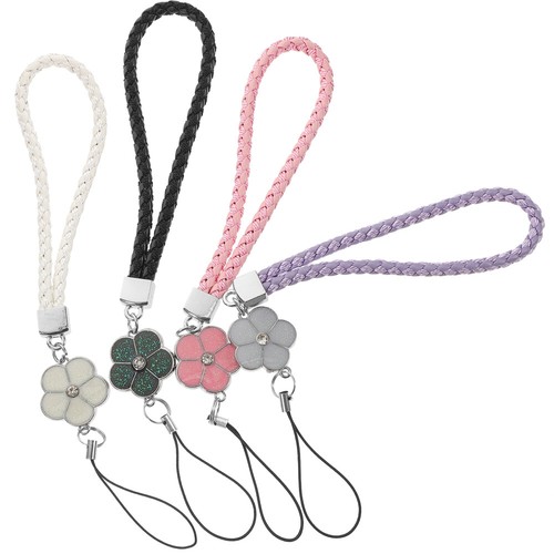 4 Pcs Mobile Phone Straps Miss Beaded Lanyard Keychain Charm Wrist Cell - Photo 3/12