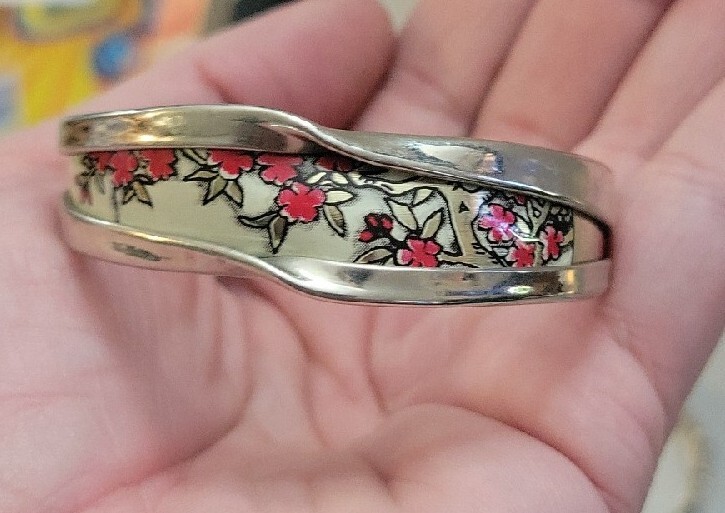 Cuff Bracelet Unique Design Flowers - image 1