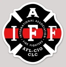4 Inch Non-Reflective IAFF Thin Red Line Firefighter Maltese Sticker Decal