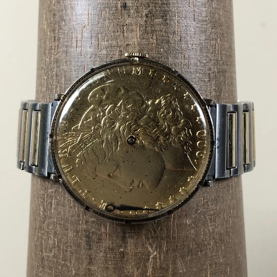 Morgan Dollar Men Gold Expansion Mechanical Wind For Watch Parts Or Repair Only - image 2 of 4