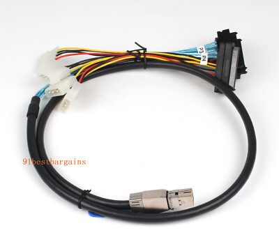 Mini SAS SFF-8644 to 4X SFF-8482 Internal HD Cable with SATA Power 1M/3ft