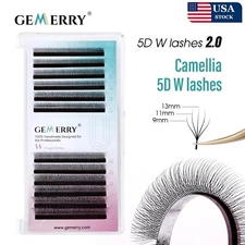 GEMERRY 5D W Shape Camellia Eyelash Extensions Different Lengths 5D W-Shaped US