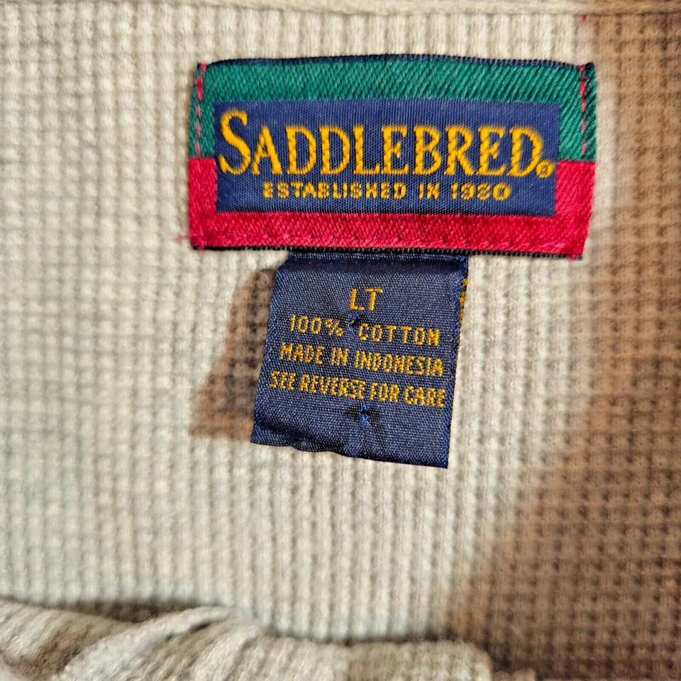 Camisa Saddlebred Para Hombre Grande Alta 3 Botones Frontal Manga Larga Gris Térmica Foto 4 de 4