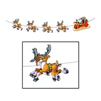 Santa & Sleigh Streamer 8'- Pack Of 12-1342-22224 Santa & Sleigh Streamer 8'- Pack Of 12-1342-22224