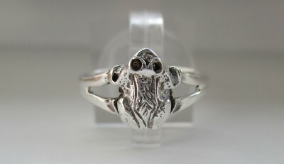 Fancy Silver Frog Ring 925 Silver