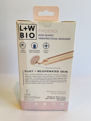 luxe + willow phoenix rose quartz vibrating facial roller Luxe + Willow Bio Phoenix Rose Quartz Vibrating Facial Massager