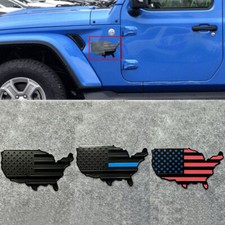 2PCS Metal USA Flag Sticker American Car Truck Decal Emblem Black Accessories