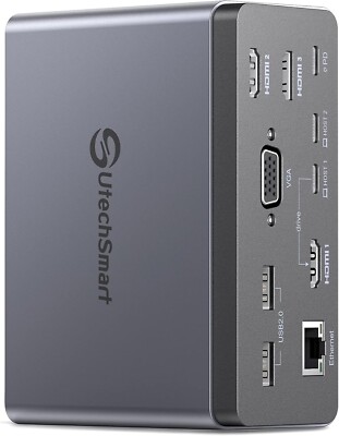 UtechSmart Docking Station - 19 in 1 - USB-C, 3 HDMI, VGA, Ethernet, 100WPD
