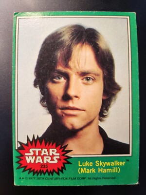 1977 Topps Star Wars Green Card #235 Luke Skywalker Mark Hamill 
