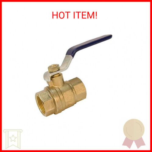 EZ-Fluid 1/2" Threaded Brass Ball Valve Full Port Female Water Stop Shut Off,Hea