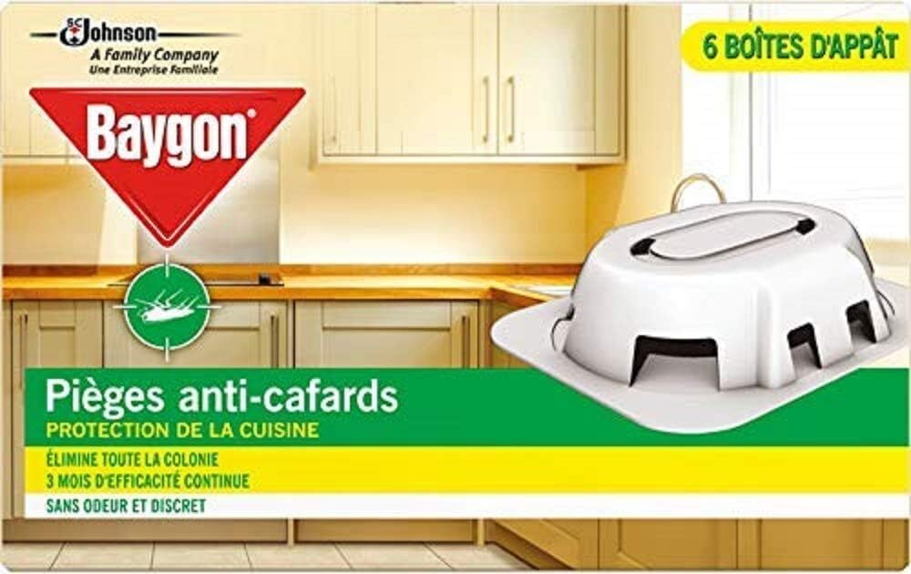 Baygon pièges anti-cafard efficacité 3 mois longue durée pack de 6