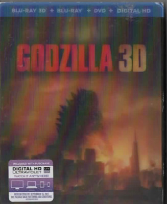 GODZILLA  WITH SLIPCOVER 3D BLU-RAY/DVD BRAND NEW SEALED 