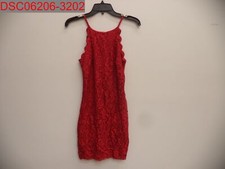 NWT - By & By Women's Red Lace Floral Scalloped Sides Dress, Size 1 650868965418