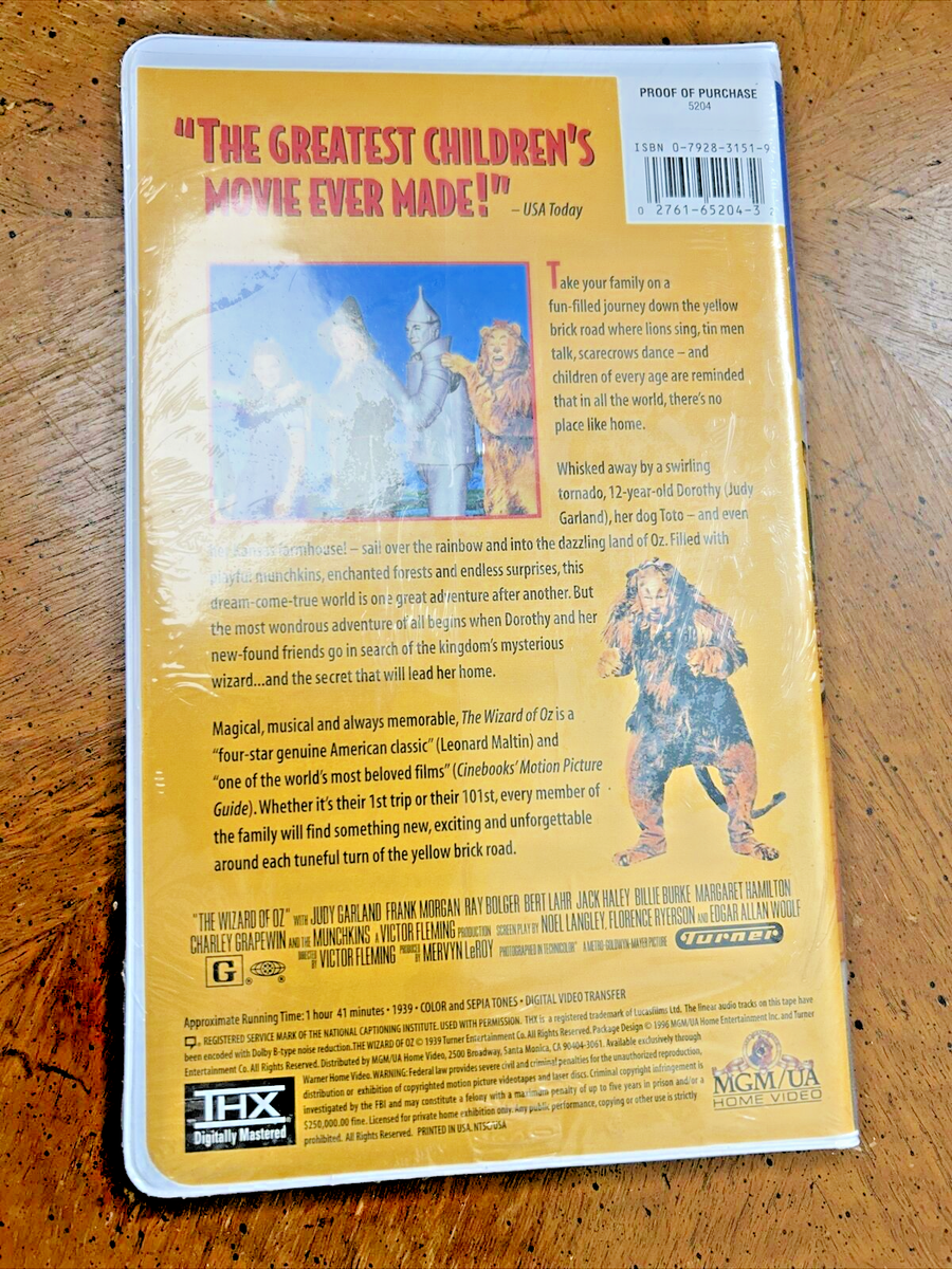THE WIZARD OF OZ VHS (1996) Factory Sealed NEW 27616520432| eBay