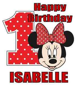 Minnie Mouse 1st Birthday Iron On Transfer W Name 5 X5 5 For