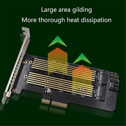 PCIE Adapter Card for M.2 NVME SSDs Double Interfaces Expansion Card - Afbeelding 3 van 8