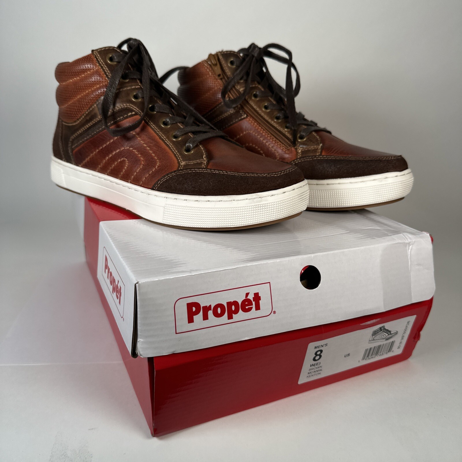 SAOLA Propet Kenton High Top Marrone Sneakers Scarpa Casual MCA005LBR 7 Uomo Donna Masc