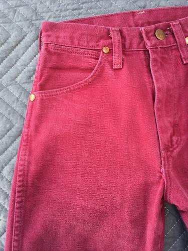 Wrangler Jeans Damen Größe 3 24" Taille Regular Straight Mid-Rise Denim burgunderrot - Bild 2 von 10