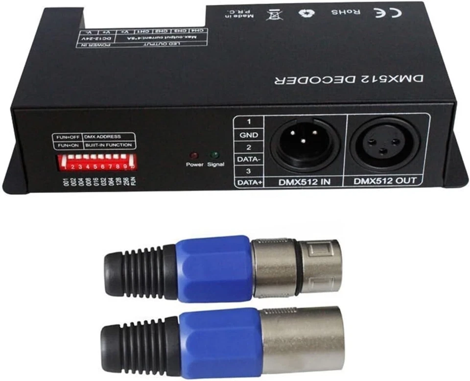 8A 3/4 Channel DMX512 Decoder RGB PWM DMX Dimmer Driver Adjust LED Strip Light - Image 4 of 4