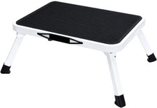 Foldable Step Stool Heavy-Duty Metal Step Stool with 330 lbs Capacity Non-Slip