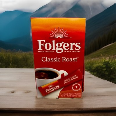 (1) Folgers Classic Roast Instant Coffee   Single Serve Packets Ships To HI & AK