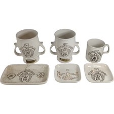 1977 Silver Jubilee Mug and Dish Set Honiton Pottery 6 Piece Collection Preloved
