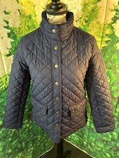 Tommy Hilfiger Girls Blue Quilted Puffer Jacket XLarge 16 Tuck Away Hood Read
