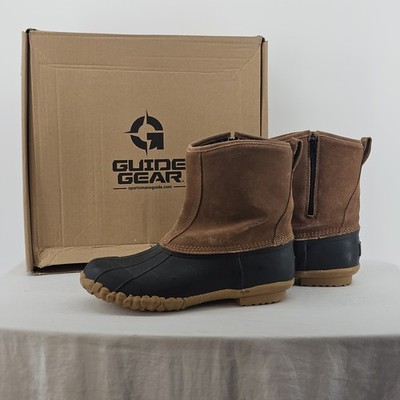 Guide Gear Men s Size 10 400g Thinsulate Leather SideZip Duck Boots Brown 618214