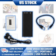 16GB Voice Recorder MP3 Player Portable Hidden Spy Audio Recorder For Class US