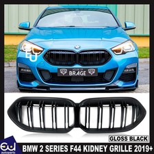 GLOSS BLACK DOUBLE BAR M SPORT LOOK KIDNEY GRILLE GRILL FOR BMW 2 SERIES F44 19+