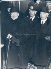 1940S Winston Churchill Official Uniform Hat Overcoat 7X9 Historic Vintage Photo