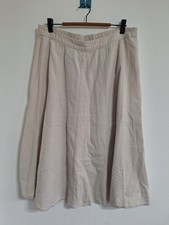 Damart Women's Skirt Size 16 Linen Cream / Beige Very Good Condition
