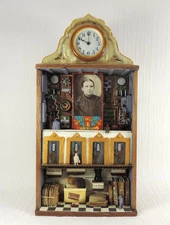 Assemblage Diorama Wall Hanging Art "The Regulator" by K. Christensen 2012