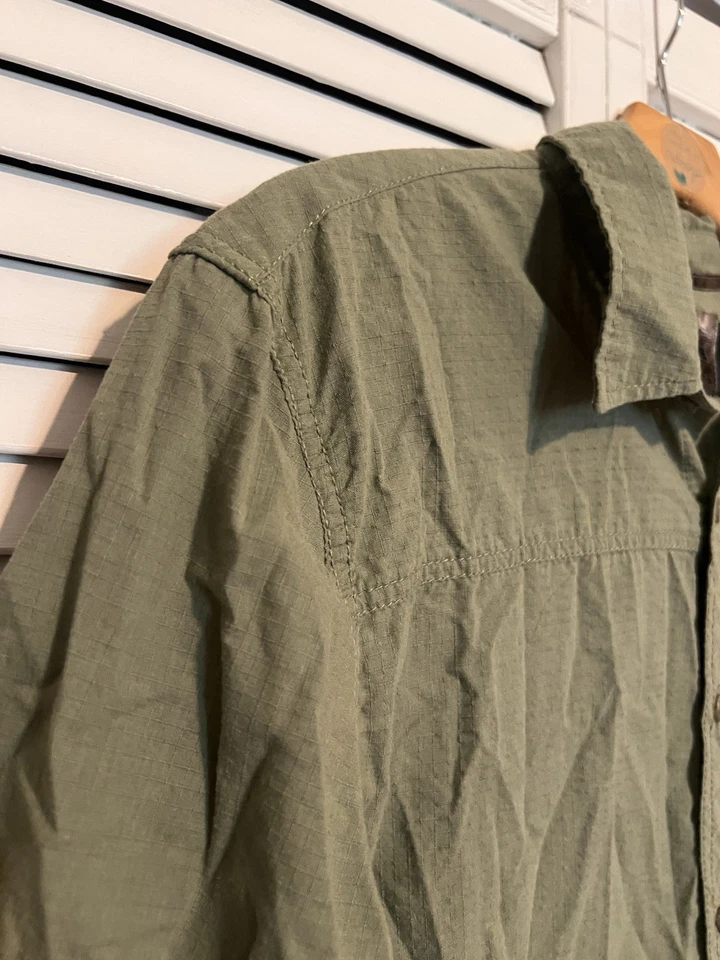 REALTREE Mens Size XL Xlarge Shirt Top Button Down Short Sleeve Green - Image 3 of 4