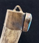 Wicked Old Pawn Sterling Turquoise Native American Deer Antler Tip Pendant — photo 9