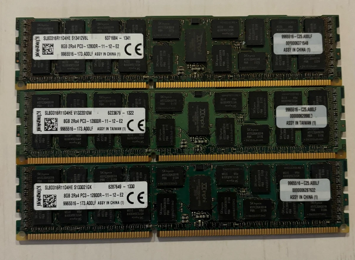 24Go RAM Serveur Dell PowerEdge R820 - 3x8Go DDR3 PC3L-10600R ECC Registrée