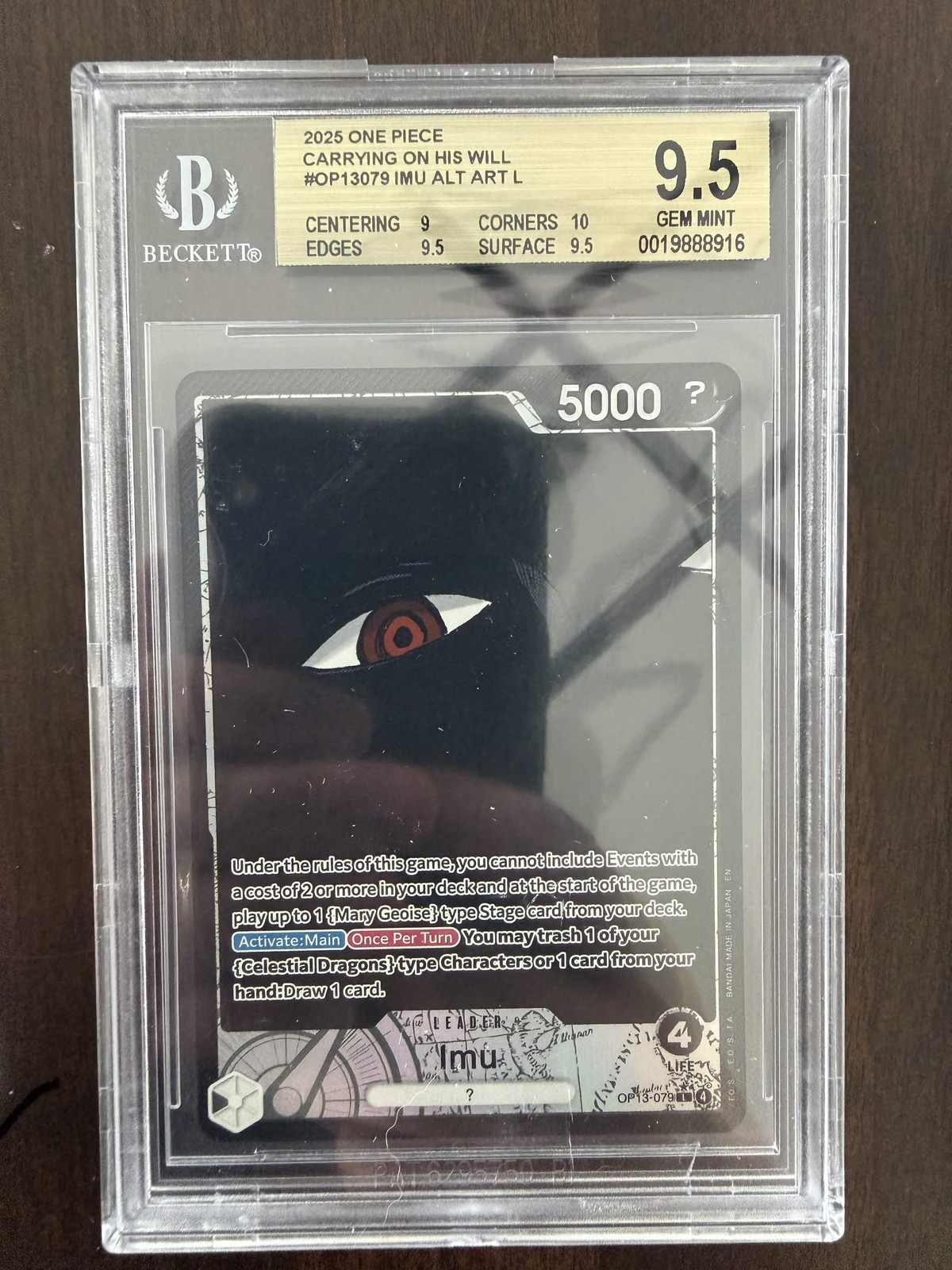 Imu ALT ART L 2025 One Piece Card Game Carrying on His Will #OP13079 BGS 9.5