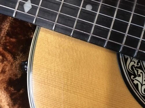 Ovation Folklore 1614 acoustic 12 fret guitar made in USA 1981 excellent w/ case - Picture 2 of 12
