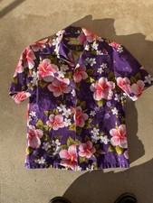 vintage Hawaiian shirt Ui-Maikai 100 cotton Purple Medium 1960s
